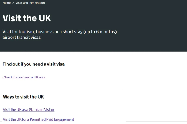 فرم درخواست ویزای انگلستان، نشاندهنده مراحل بررسی و امکان رد شدن درخواست.